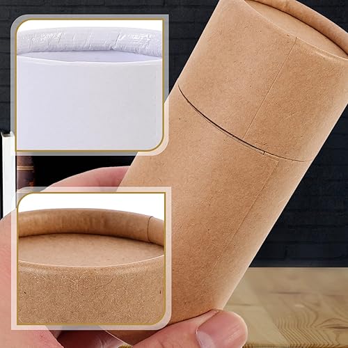 Miniatura 6 de HEMOTON 30 tubos de papel Kraft de 3.4fl oz con tapa, cajas de cartón, botella de aceite esencial, caja de embalaje de regalo, cajas de