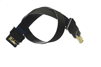 Permanent Short Flat Slim Thin Small HDMI FPV HDMI Cable Micro HDMI 90 Degree Angled Male to Micro HDMI Straight Male for brushless Gimbal handhold Gimbal dsrl FPV DJI Drone Black 15CM