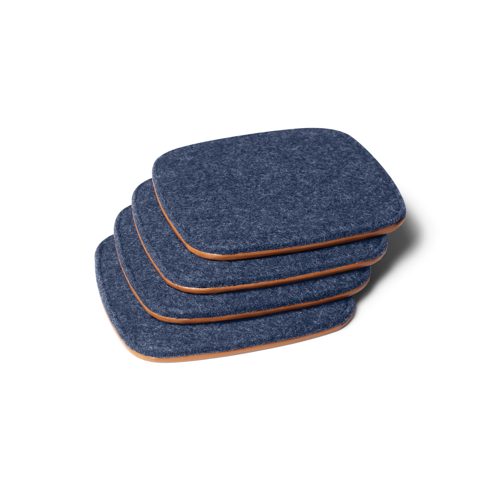 Blue Squircle Felt Coasters - Set of 4 -2