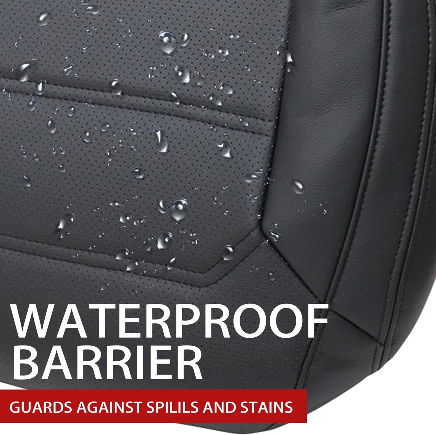 GXARTS Driver Side Bottom Perforated Replacement Leather Seat Cover Black Breathable Compatible with Volkswagen Passat 2012 2013 2014 2015 2016 2017 2018 2019 2020