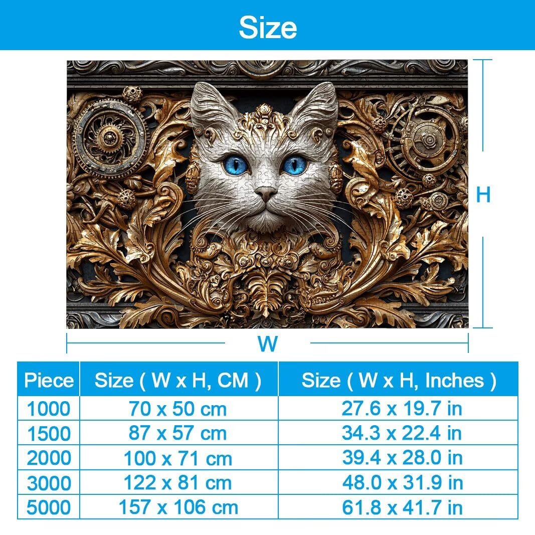 Puzzle 1500 Pezzi, Puzzle Gatti in Legno per Adulti, Misura: 87x57cm -2972
