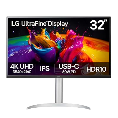 LG 32UP83AK-W 32" UHD ultra fino 4K (3840 x 2160) monitor de computador IPS, 60Hz, HDR10, altifalante incorporado, modo leitor, HDMI, DisplayPort, USB tipo C 60W PD, suporte ajustável de inclinaç