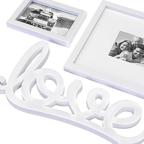 Miniatura 6 de Jerry & Maggie - Marco de fotos  Marco de placa universitaria - Combinación de decoración de pared de San Valentín - Marco de fotos de PVC blanco