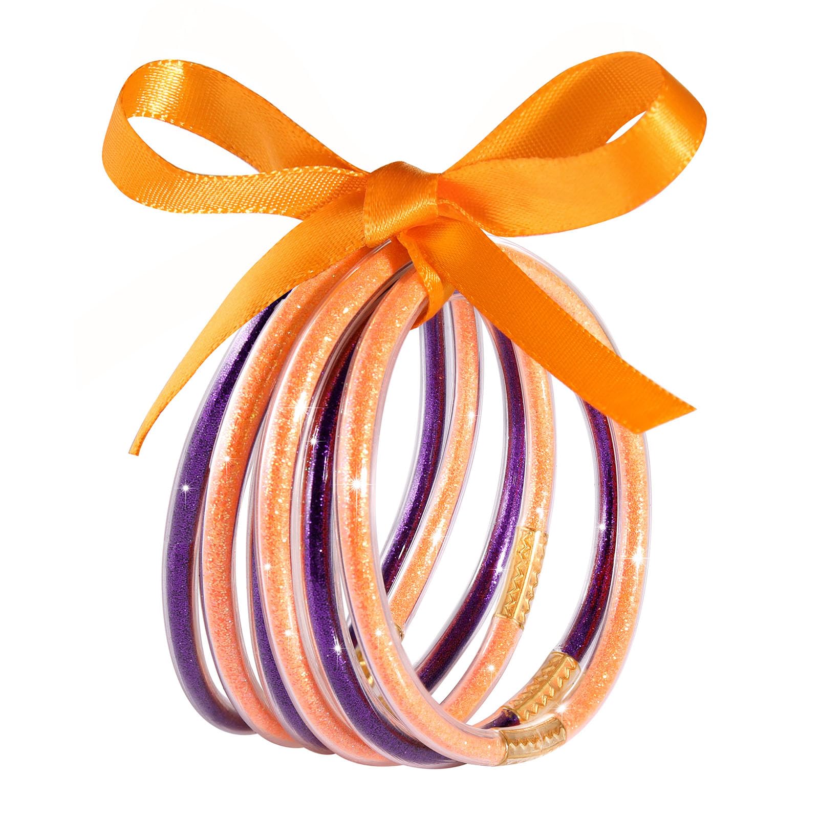 FAERLIIRY Crystal Jelly Bangles Bracelets Game Day Bracelets for Women Bamboo Filled Jelly Rhinestone Silicone Bracelet Stacking Football Bracelets