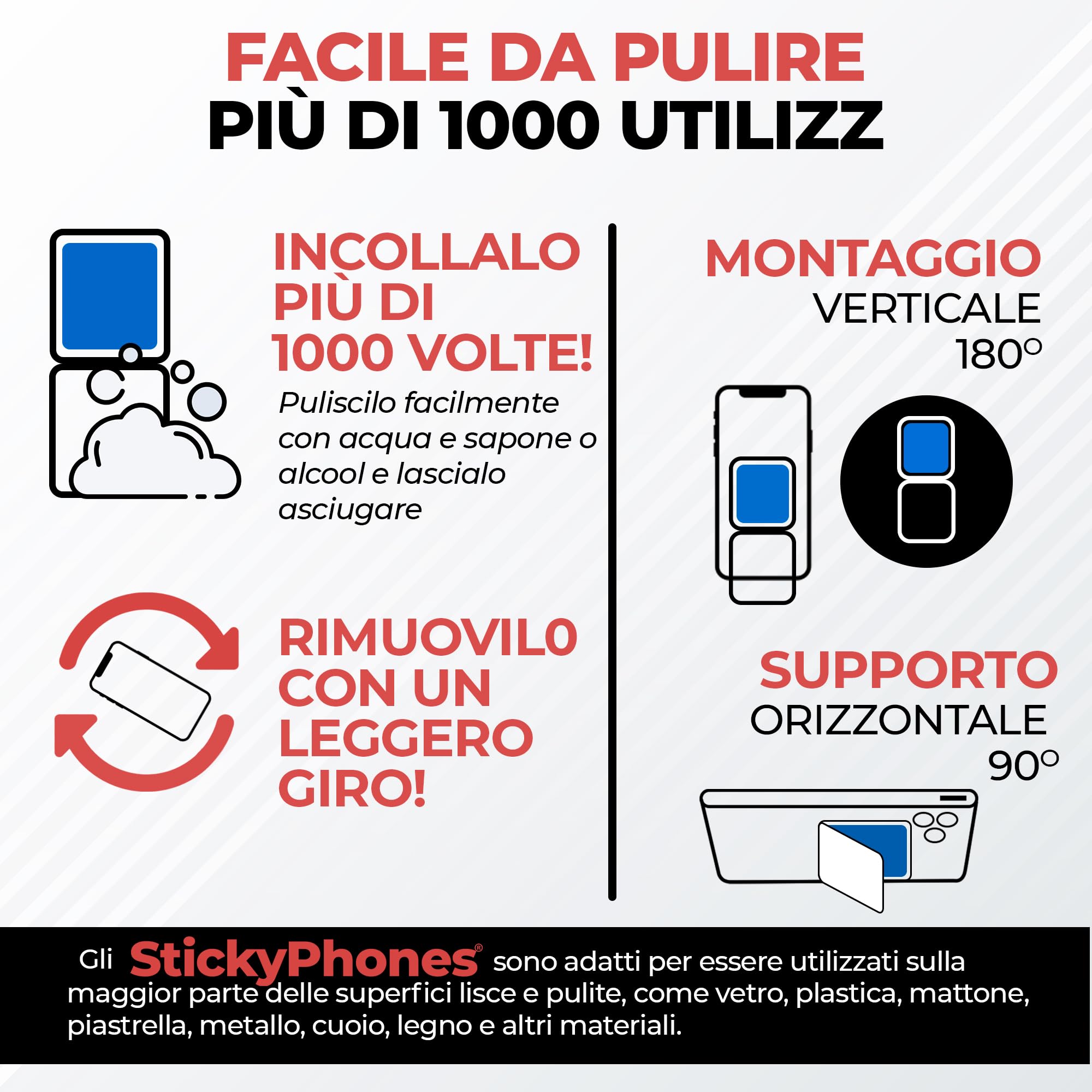 Supporto da Auto per Smartphone Universale con Ventosa - Supporti e Accessori Smartphone
