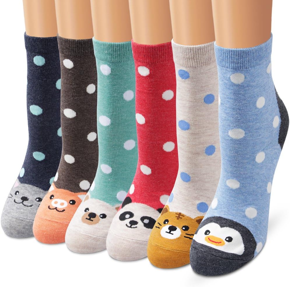 AmbiellyColorful Cute Animal Design Patterned Women's Casual Cotton Socks