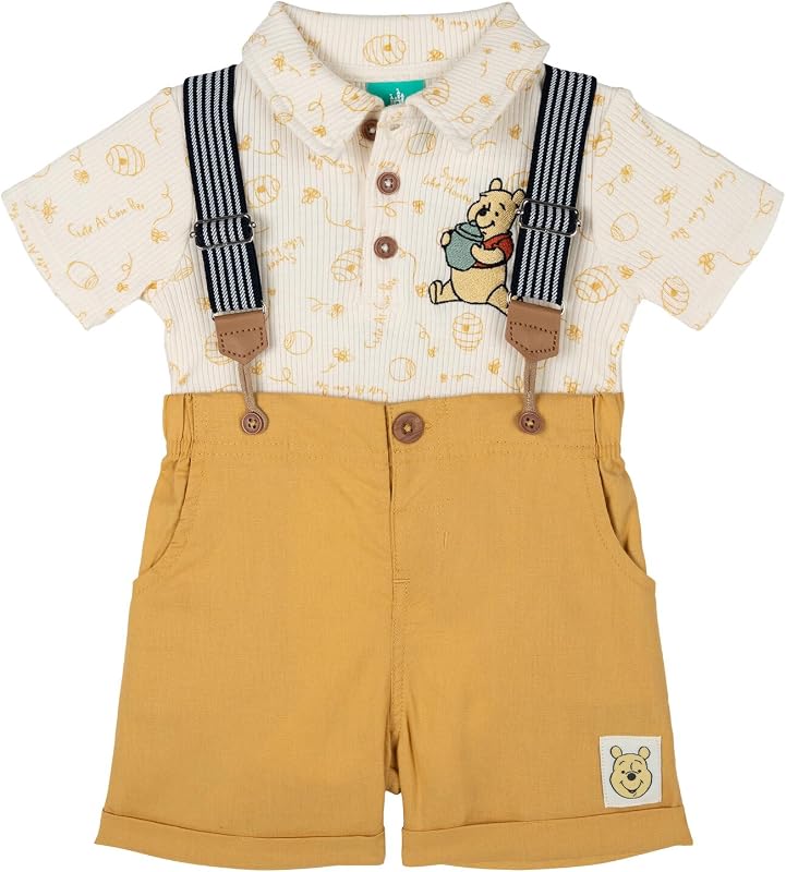 Baby Boys' 2-Piece Polo Bodysuit and Shorts Set Newborn to Infant