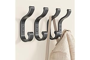 4-Pack Heavy-Duty Wall Mount Backpack Hooks, Hat, Towel, Key Hanger
