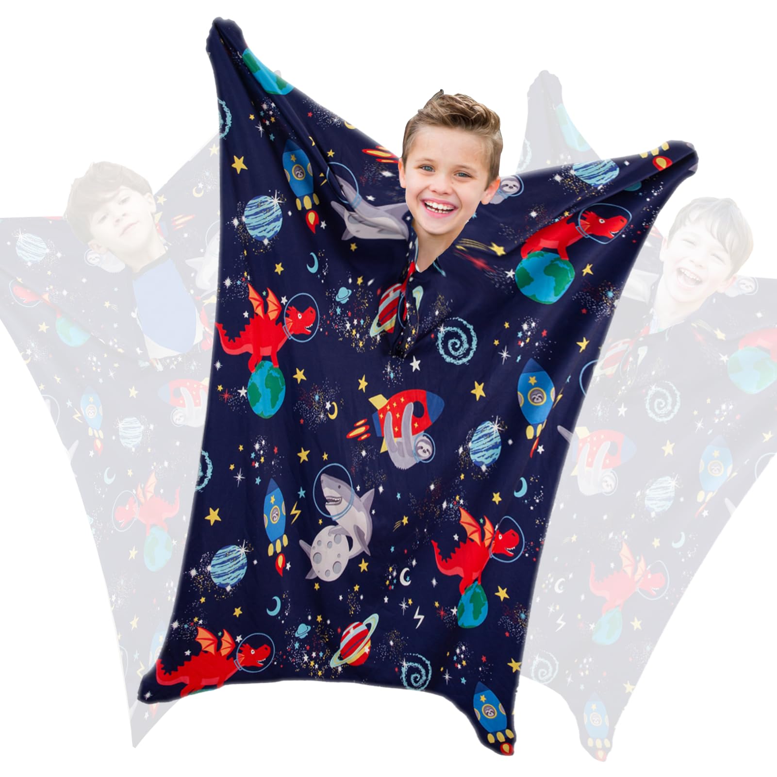 Space Dinosaur Sensory Body Sock for Autistic, Sensory Socks for Kids, Sensory Items for Lmprove Sensory Processing Disorder, Special Needs Body Socks