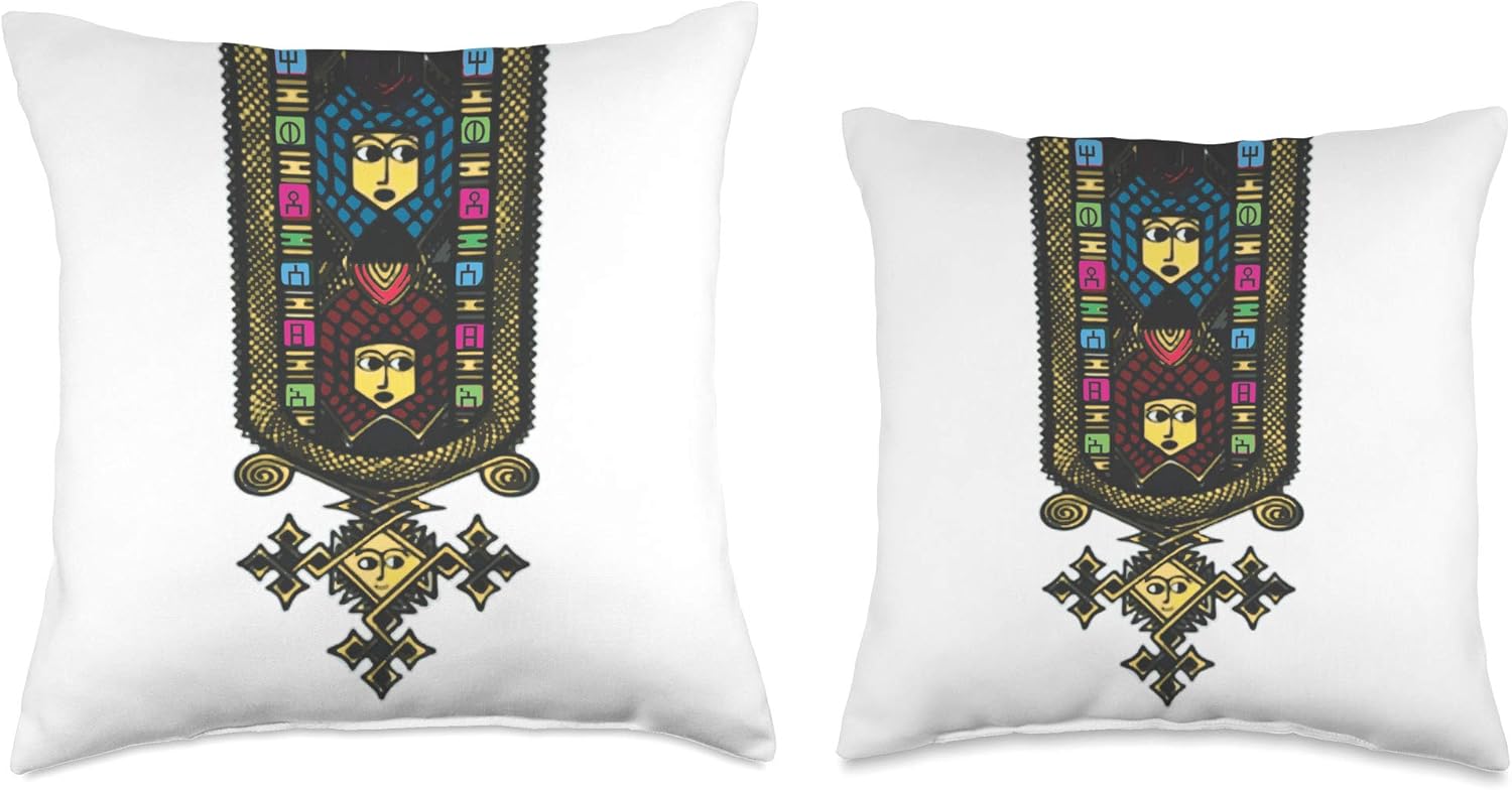 Ethiopian Pillow Ethiopian Fashion Eritrean Fashion Throw Pillow