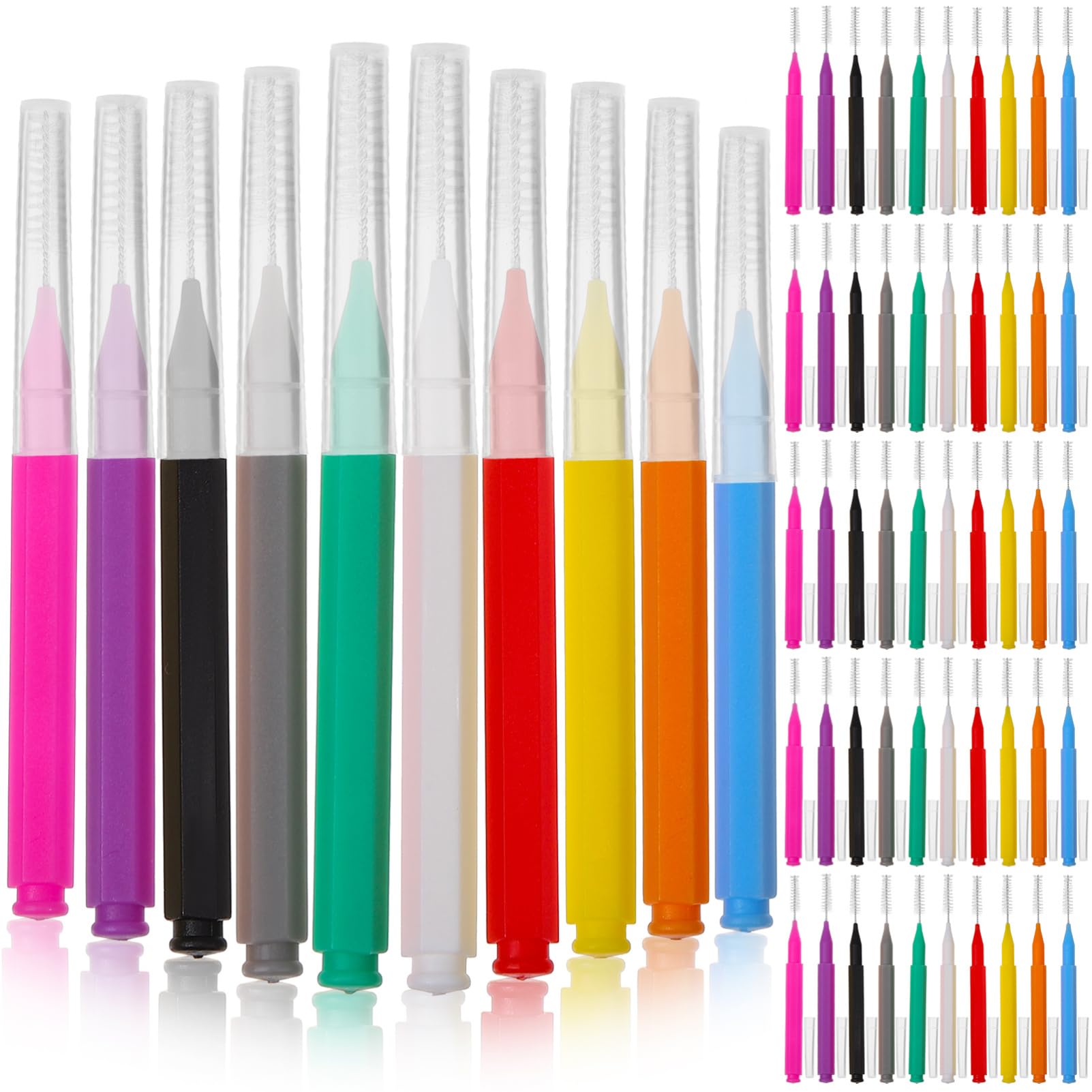 SHERCHPRY 3 Set Spazzolino Interdentale Gengive Interdentale Per Pulizia Interdentale Tra I Denti Gomma Intercapedine Piccolo Portatile Acciaio Inossidabile 304 100 Pezzi*3
