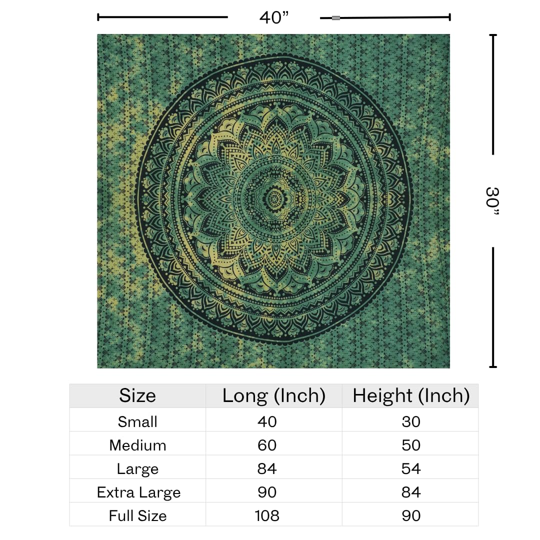 FURNISHFUL FINESSE Mandala Tapestry - Green Ombre -2 FURNISHFUL FINESSE Mandala Tapestry - Green Ombre -2