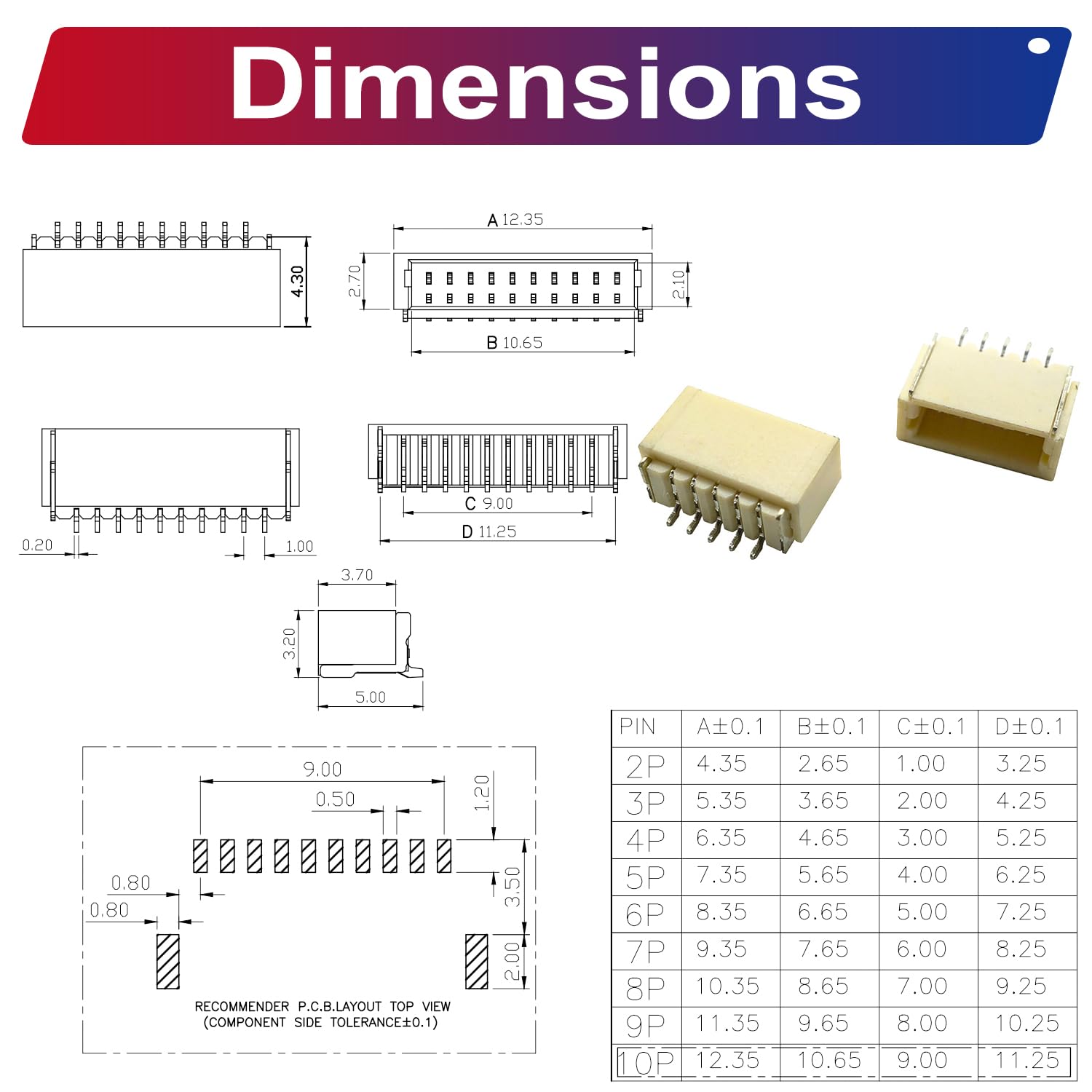 Amazon.com: Kidisoii JST Connector Kit, SH1.0 SMT Header Jst 1mm