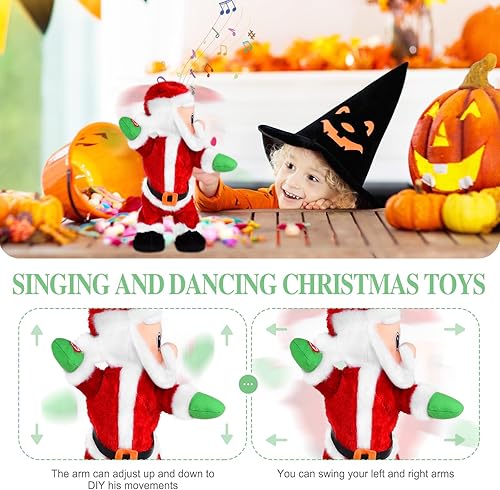 Miniatura 4 de Papá Noel bailarín - Muñeca de peluche eléctrica de Navidad bailando canción inglesa juguetes de Papá Noel