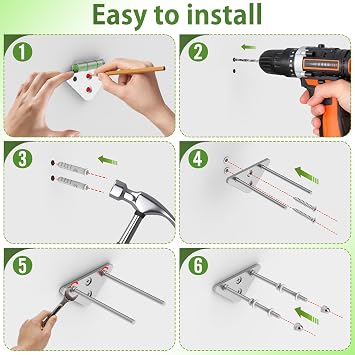 Skateboard Wall Mount Hanger, Strong Aluminum Skateboard Hanger with Two Screw Holes for Display Skateboard Deck Storage Horizontal and Floats Vertically