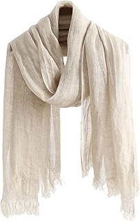 Jeelow Lightweight Summer Scarf Light Shawl Wrap Linen Feel Scarves For Men And Women