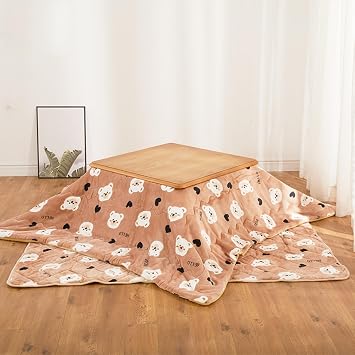 Japanese Kotatsu Table with Heater and Blanket,Heating Tables Set,Kotatsu Futon Comforter,Low-Lying Floor Table,Dining and Work Desk,for Tatami,Living Room,Bay Window80x80x45cm