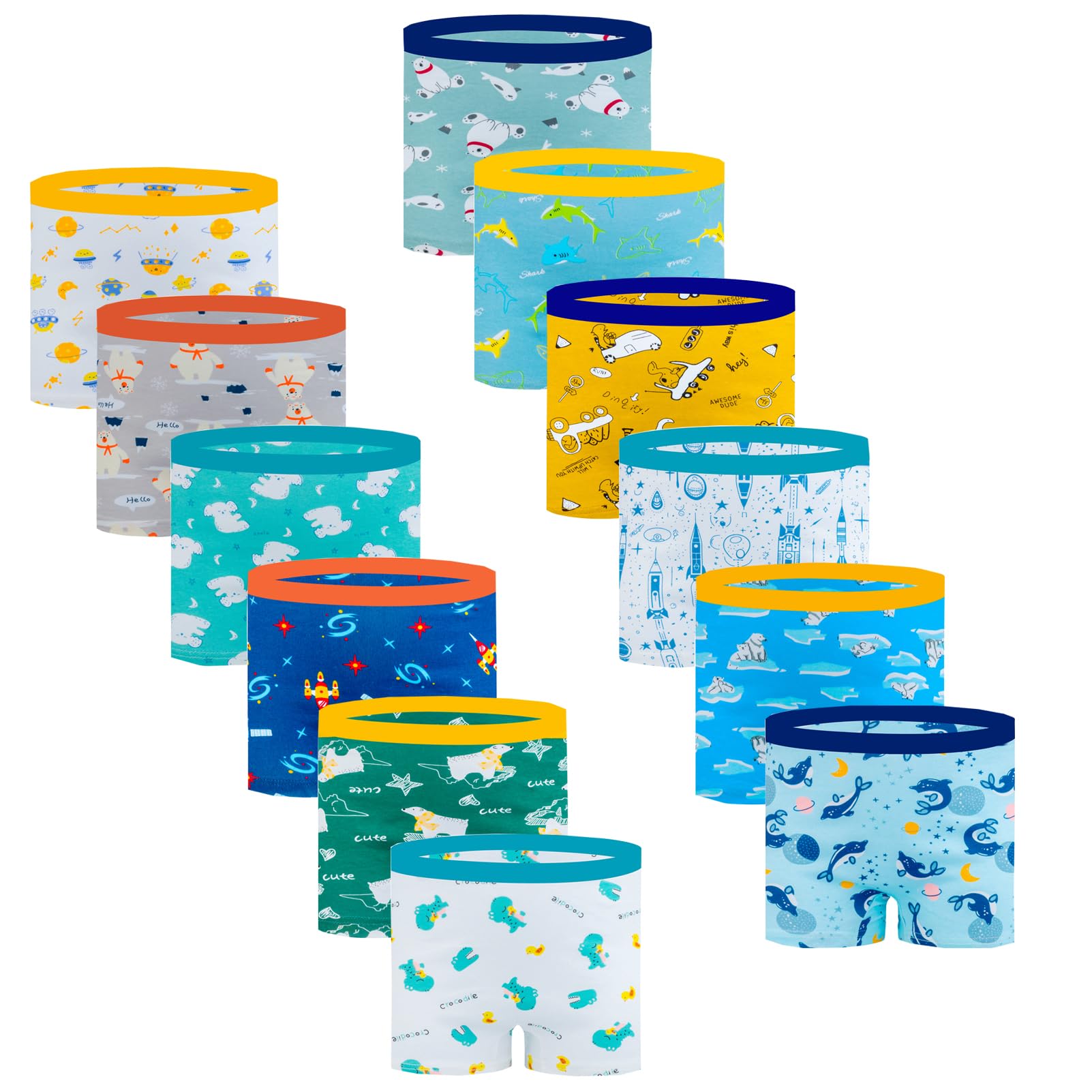 Ragazzi Boxer Shorts Bambino Biancheria Intima Cotone, 1-13 Anni, Confezione 12