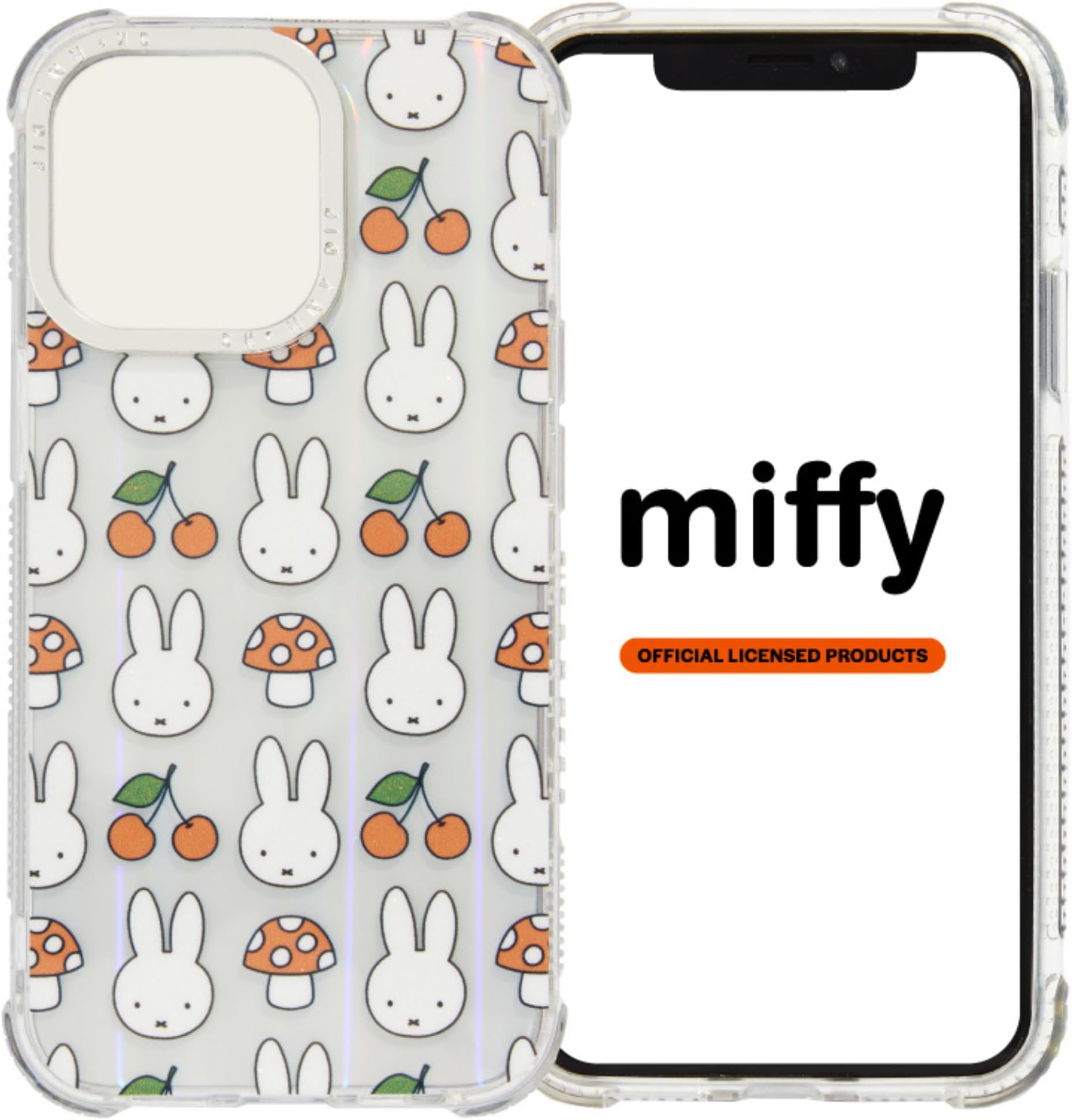 Skinnydip iPhone 13 Case - Miffy Glitter Shock Case Protective Shockproof Phone Cover, Slim & Lightweight Anti-Slip Cute Case for Girls