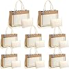 Sadnyy 16 Pcs Burlap Tote Bags with Handle Bulk Gift Bag and Canvas Makeup Bags 17 x 13.2 x 6.3 inches Reusable Tote Grocery Shopping Jute Bag for DIY Women Wedding Beach Bag Bridesmaid