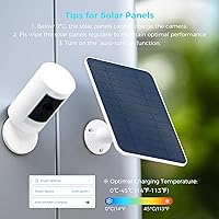 Vista 7 de Panel solar de 5 V para cámaras Seucrity, alimentador de pájaros, Ring Tapo Eufy Hiseeu Netvue Trail Batería Nativa USB-C, Micro-USB y DC 0.138 in*