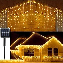 Cascata 400 Leds Prova D'água Luz Solar 9,5m Natal