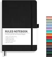 Vista 41 de RETTACY Cuaderno rayado, 192 páginas numeradas, tamaño A5 mediano (14.5 x 21 cm), para hombres y mujeres, para hacer diario, escritura, trabajo