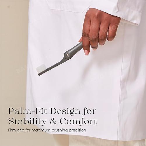 Miniatura 9 de MINIBOX Kit de cepillo de dientes plegable de tamaño de viaje reemplazable construido con funda, cerdas de doble capa, cepillo de dientes portátil