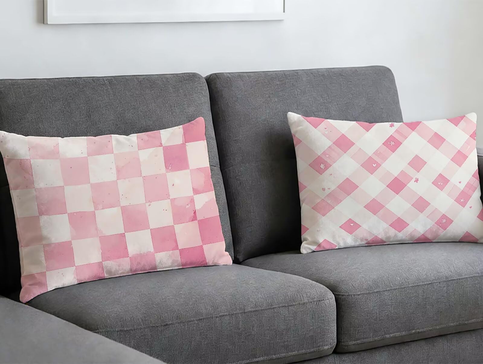 Taie d'oreiller rose 50x70 velours lot de 2 coussins rectangulaires salon