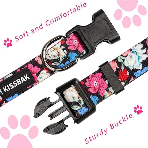 Miniatura 5 de KISSBAK Collar de perro para perros medianos  Diseño especial lindo collar de mascota suave ajustable floral elegante collar para perras hembra