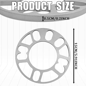 Hubcentric Wheel Spacers 2 Pack Separadores De Rines Wheel Adapters & Spacers for Car 4x100 4x108 4x110 4x114.3 5x4.5 5x112 Fits 4 & 5 Lugs Rims98 to 120mm Bolts 0.197 Die Cast Spacer(5mm)