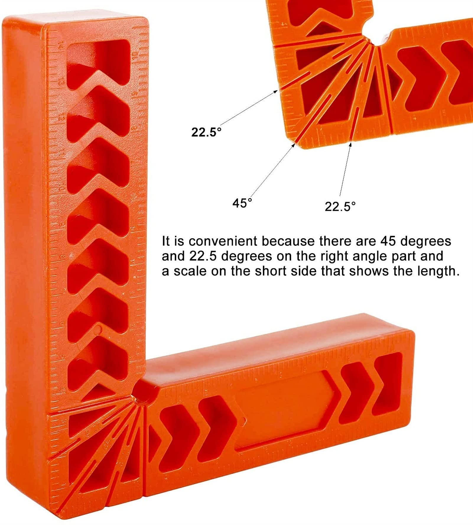 JJJ Localización Auxiliar de ángulo Recto de 90 Grados Herramientas de carpintería de Madera Plástico Cuadrado Regla Ángulo Titular de la Regla (Size : 6Pack 3 4 6 Inch)