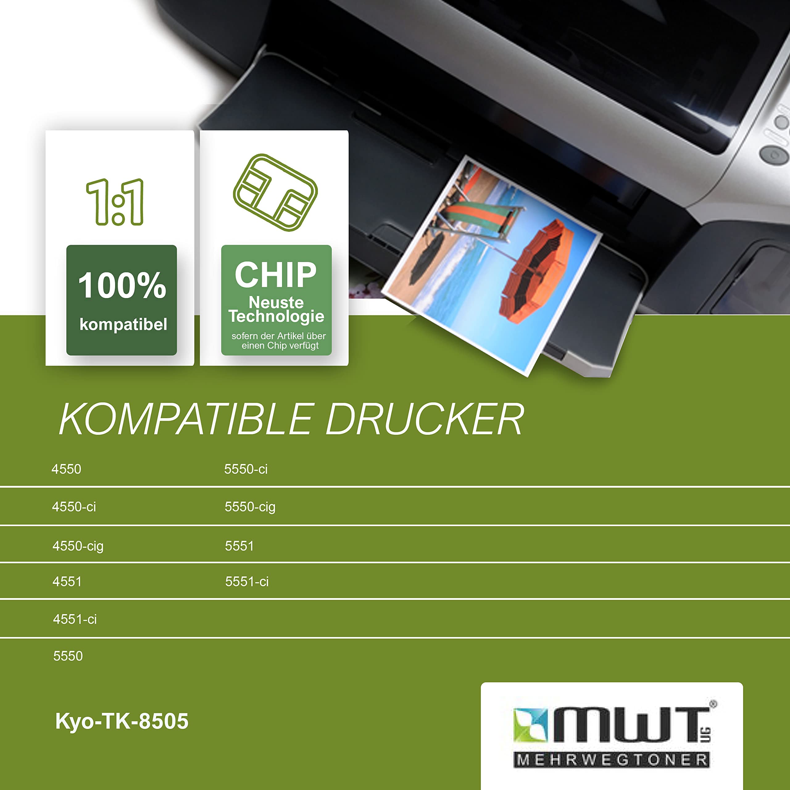 Mehrwegtoner Toner 5X toner kompatybilny jako zamiennik do Kyocera TASKalfa 4550 4551 5550 5551 zastępuje TK-8505