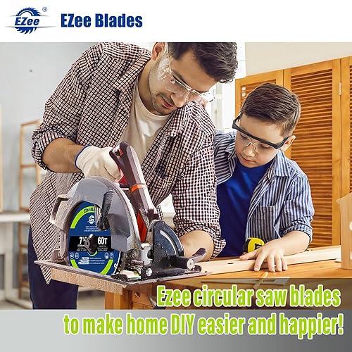 Miniatura 2 de 7-14 pulgadas, 24 dientes con hojas de sierra circular de eje de 58 pulgadas, corte fino de 0.06 pulgadas, punta de carburo de tungsteno (TCT),