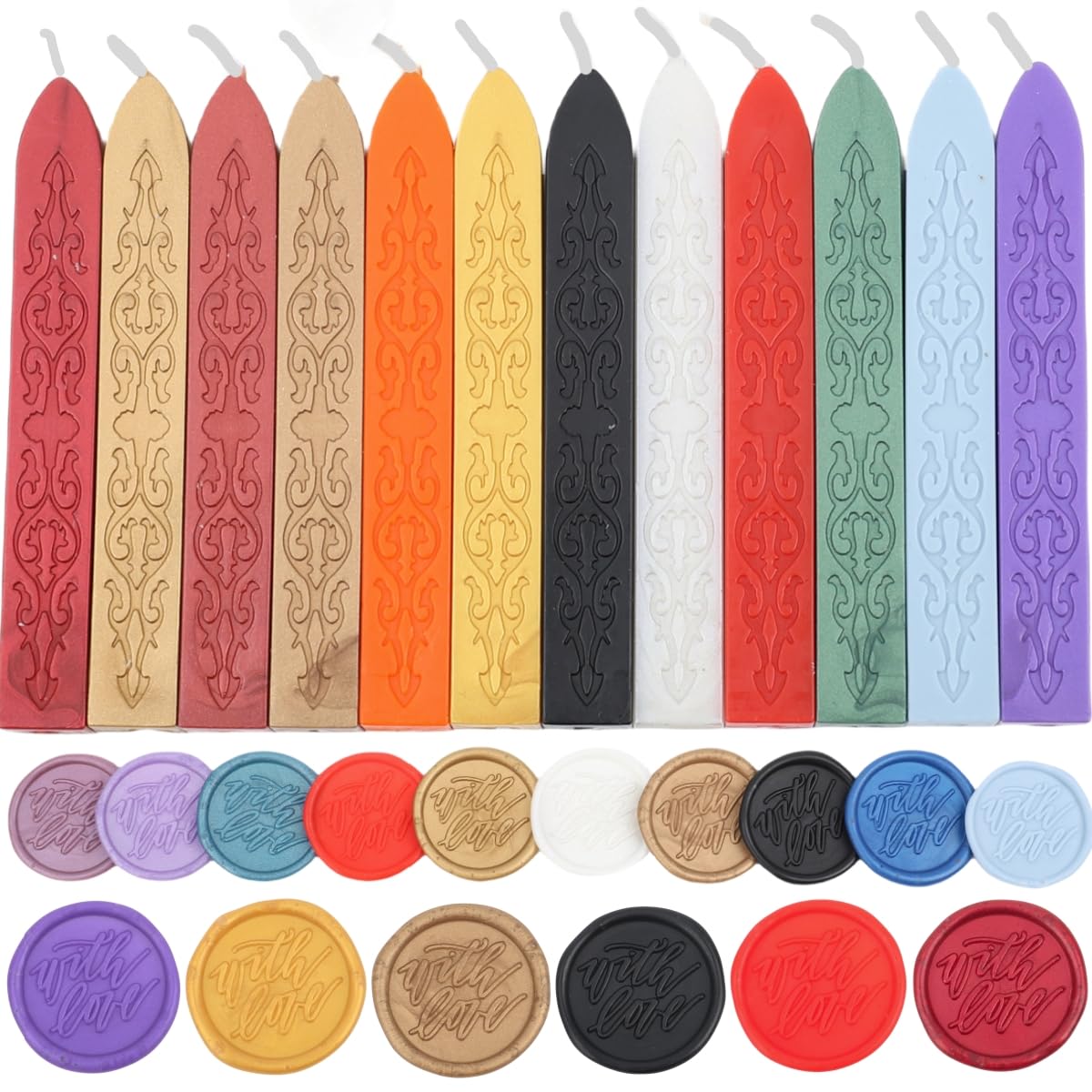 8Pcs Sealing Wax Sticks with Wicks, Wine Red Waxs Seal Stick Great for Letter Seals Waxing Stamp Wedding Invitations, Packaging Decoration (8)