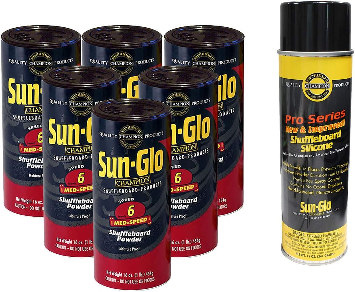 Sun-Glo 6 Cans #6 Med-Speed Wax and 1 Can of Silicone Spray
