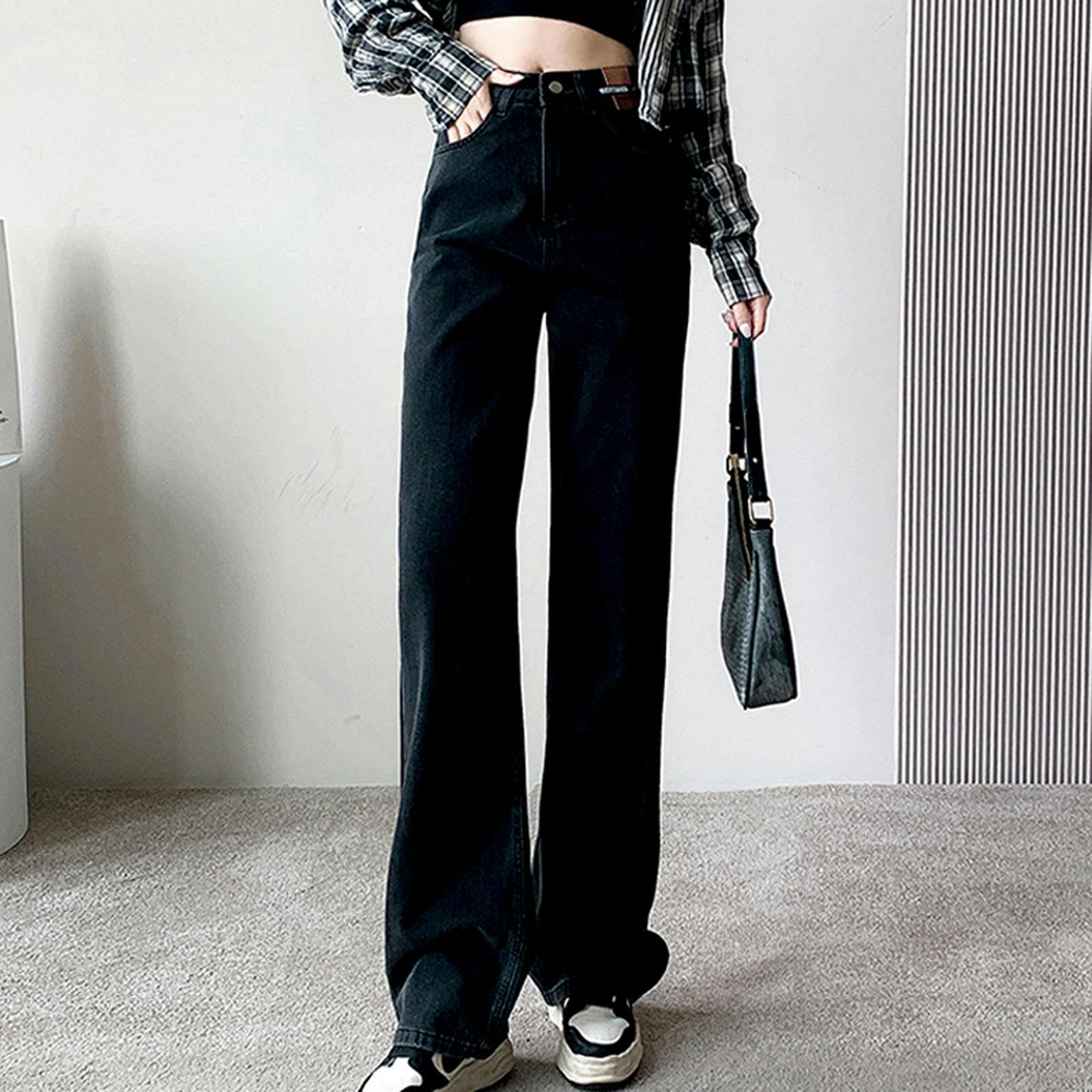 MdybF Jeans Donna Jeans Donna Pantaloni Larghi Pantaloni da Cowboy per Donne Abbigliamento Jeans Abbigliamento Jeans in Vita Alta per Abiti da Donna