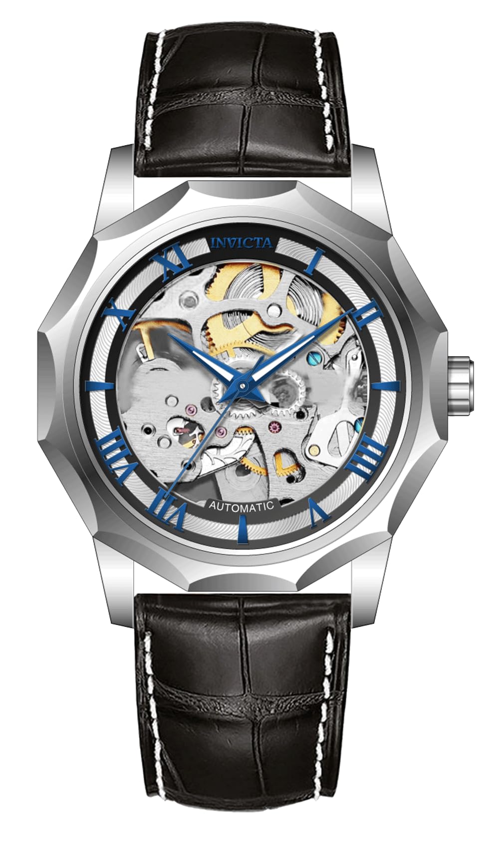 INVICTA Objet D Art 69126 Reloj para Hombre - Movimiento Automático - Acero Inoxidable con Esfera Plateada - 42 mm