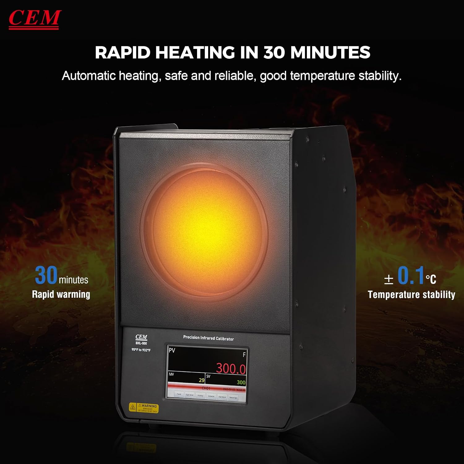 CEM T.ax Included BXL-500 Precision Infrared Temperature Calibrator, 35°C to 500°C(95 to 932℉),Target Size 6" 152.4mm