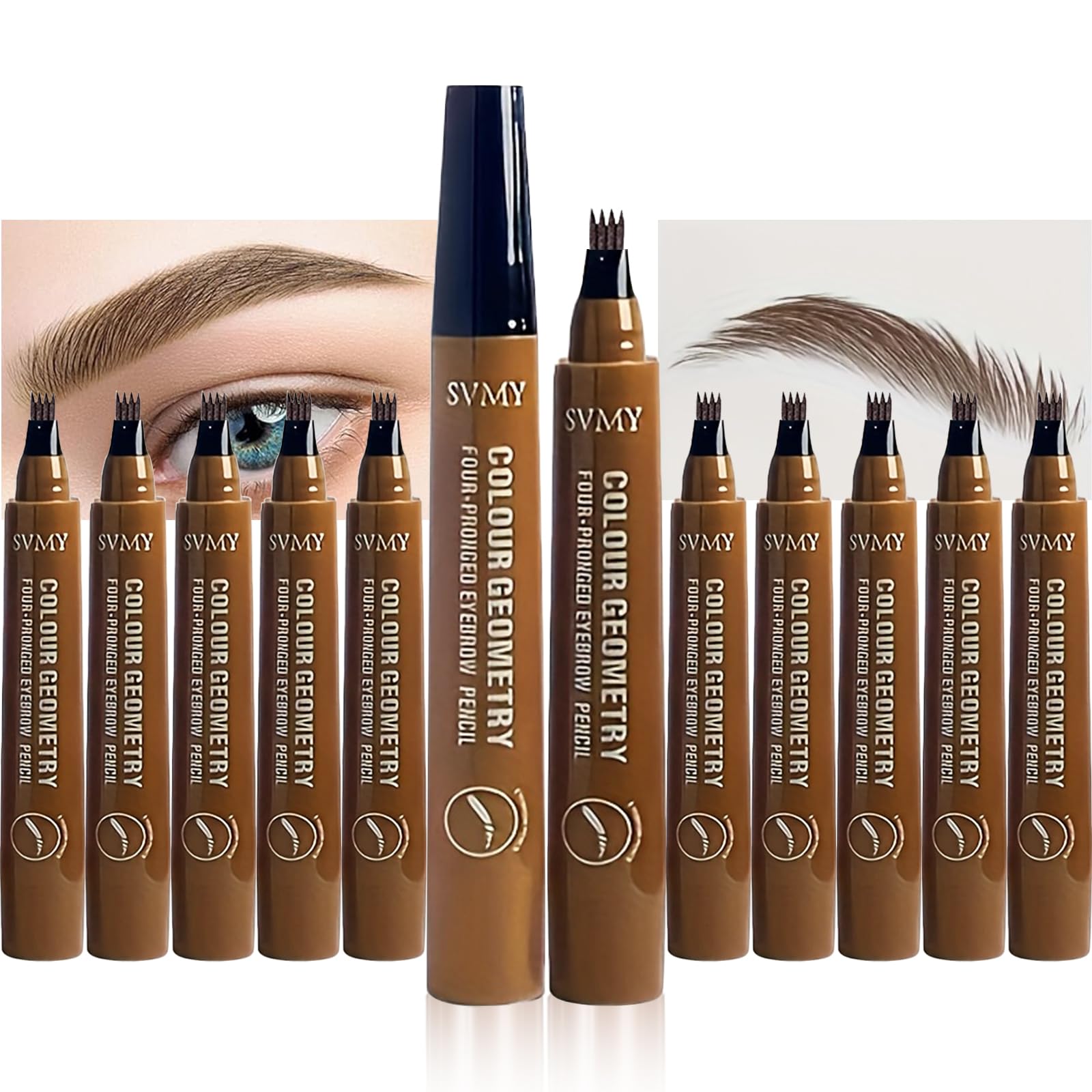 Amazon.com : MooGlamor 12 Pcs 4 Pronged Tip Eyebrow Pencil Set