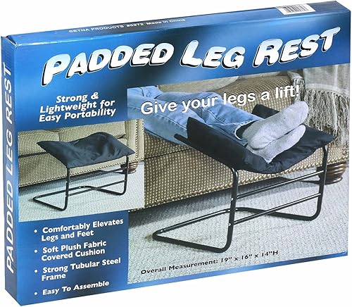 Miniatura 8 de ETNA Reposapiés otomano, reposapiés de apoyo para silla, sofá, reposapiés de oficina, hamaca para debajo del escritorio, taburete acolchado negro