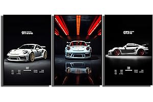 YofAb GT Turbo Car Poster Art - Unframed Automotive Canvas Décor for Men's Rooms