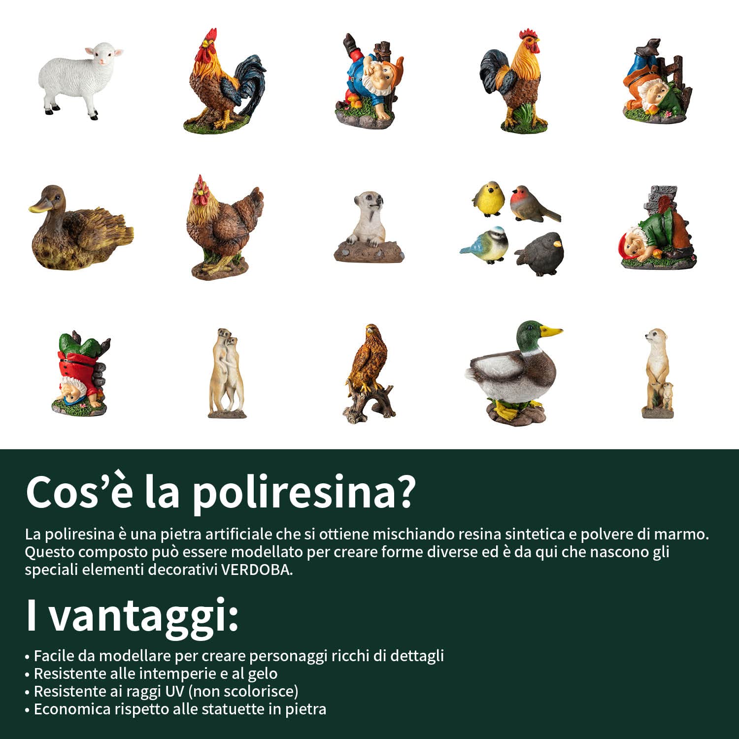 VERDOBA - Tartaruga da giardino - statue animali giardino - statue di resina - statue giardino per esterno - resistente alle intemperie - statua animali - XXL