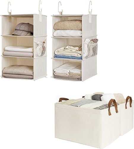 StorageWorks Dos estantes colgantes separables de 3 estantes con 23 contenedores de almacenamiento