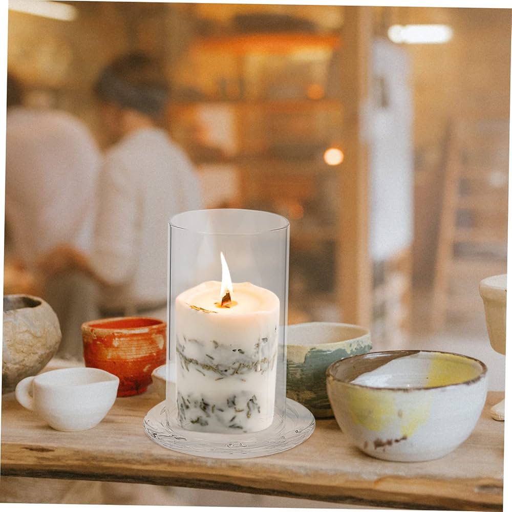 Amazon.co.jp: WRITWAA 1 セット キャンドル 風防 燭台 ホルダー