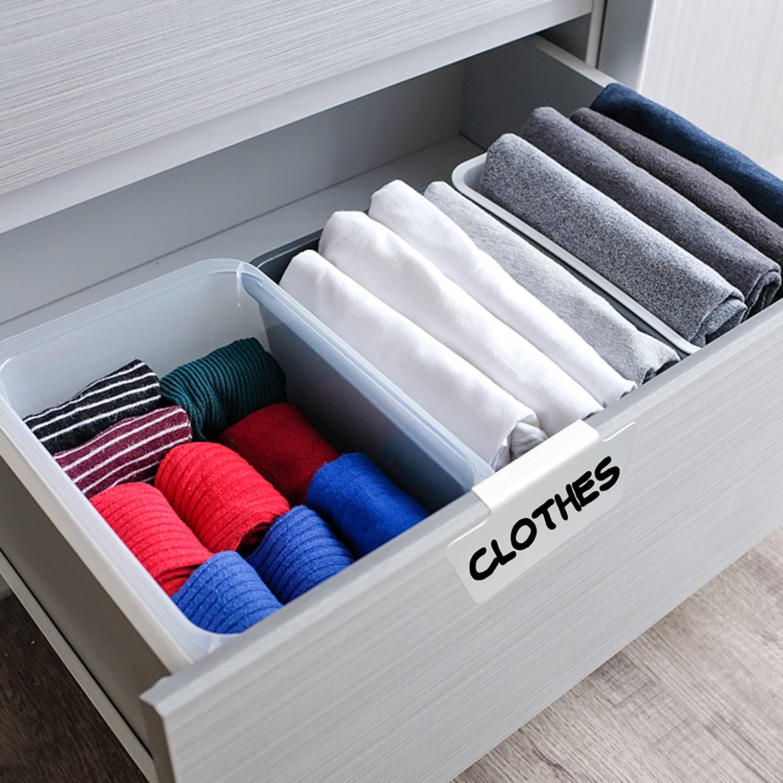 16 PCs Basket Bin Labels Clip on Plastic Black Label Holders Kitchen