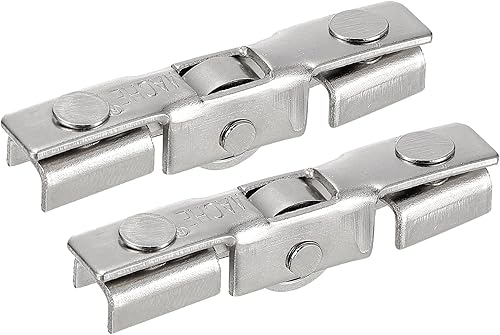 uxcell Rodillo de acero inoxidable para puerta corrediza de patio con rodamientos de rueda de bola para puerta de vidrio, paquete de 2
