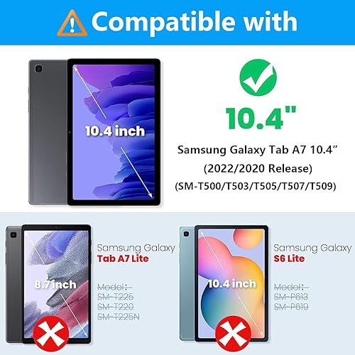 Miniatura 2 de ZXHSBROK Funda para Samsung Galaxy Tab A7 de 10.4 pulgadas 20222020 (SM-T500T503T505T507T509)  Funda delgada de piel sintética plegable con función