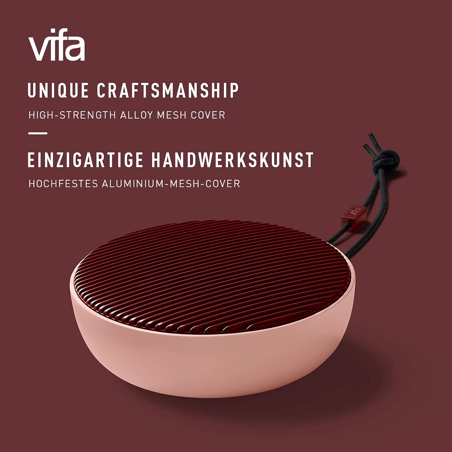 Chеареѕt 🛒 Vifa City Bluetooth Speaker, Speakers Bluetooth Wireless, Portable Outdoor Mini Speaker, Bluetooth Speaker for Computer&Phone, Dual Pairing & Stereo Sound (Burgundy Blush)