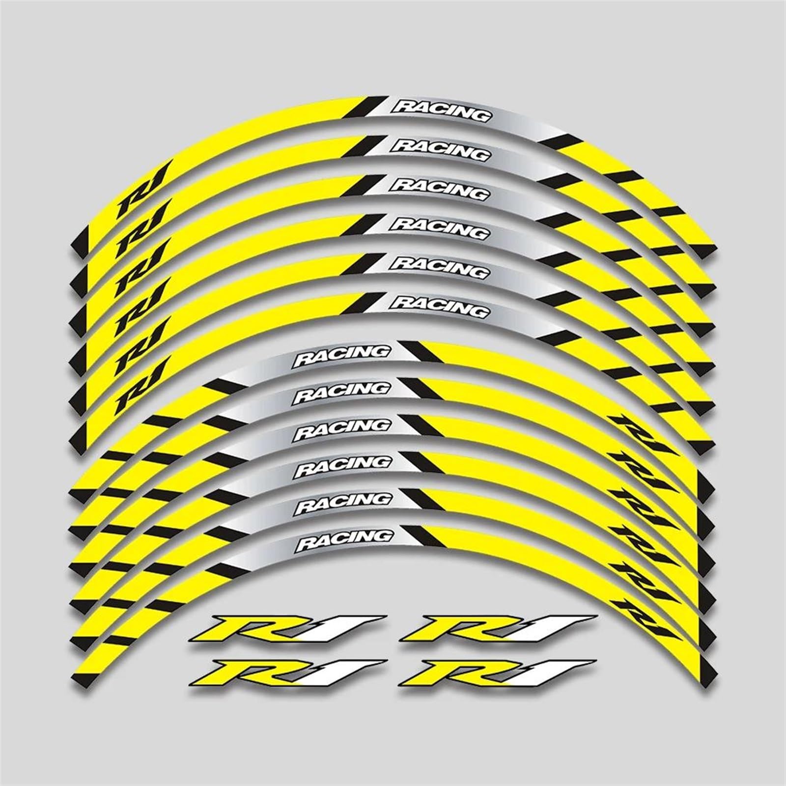 Motorcycle Accessories Wheel Stickers Reflective Decals Rims for Yamaha YZFR1 YZF R1(Style 11)